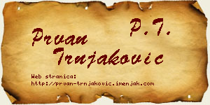 Prvan Trnjaković vizit kartica